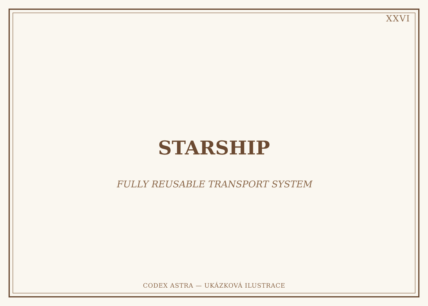 Rytinová ilustrace sestavy Starship a Super Heavy v letu.